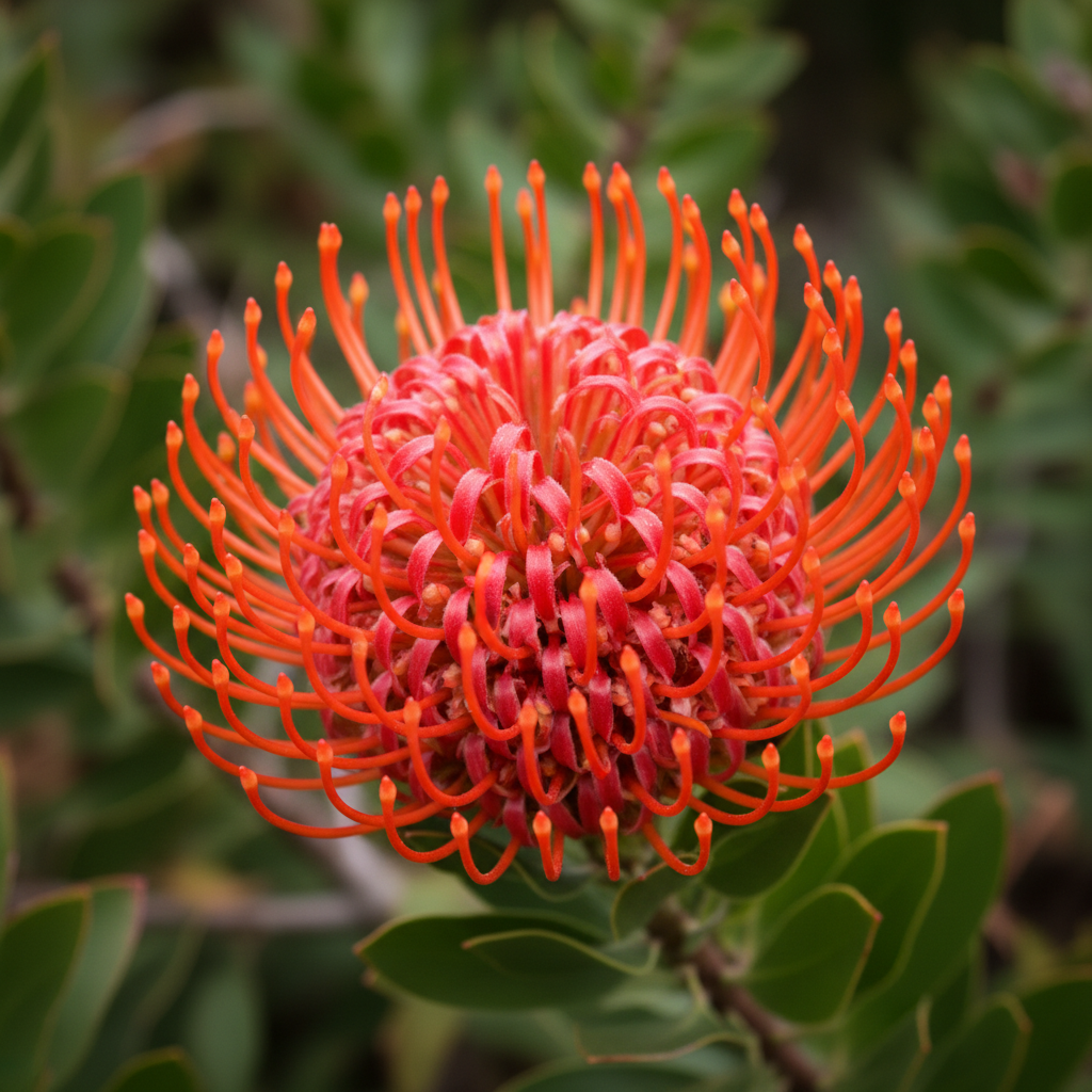 Leucospermum reflexum – Pincushion Protea | Dramatic Red Reflexed Flower Shrub