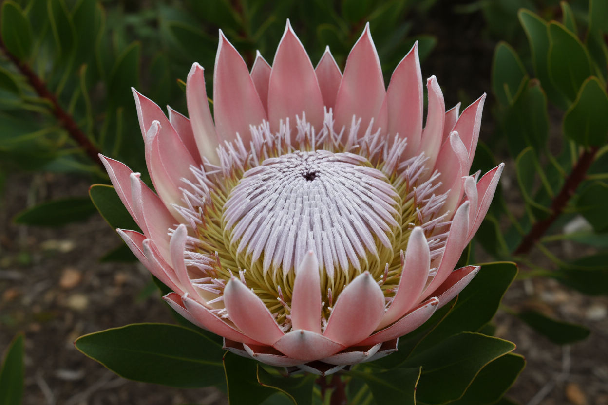 🌺Protea ‘Empress’: Velvety Carmine Blooms on a High-Impact Architectural Shrub